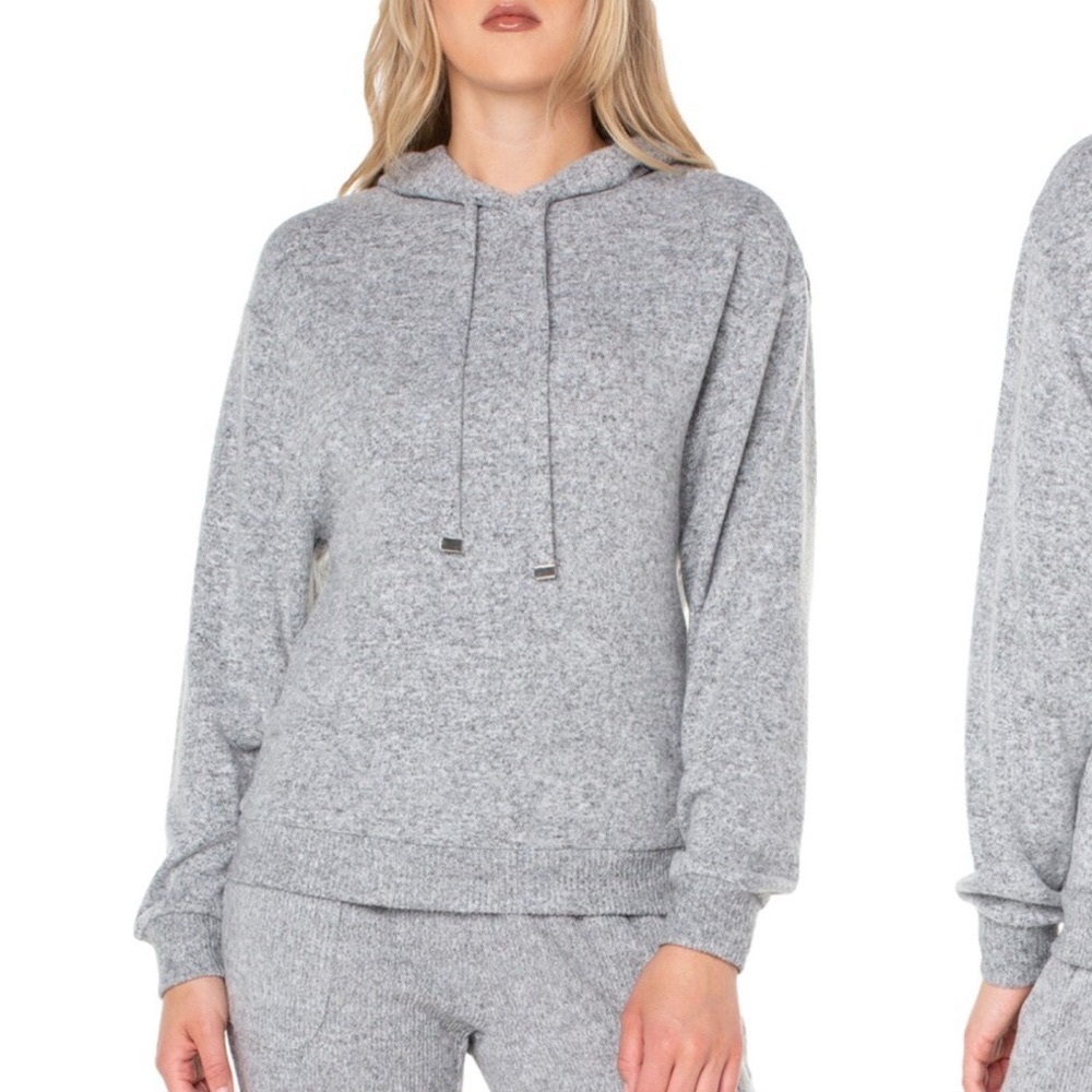 Rachel Roy Grey Hooded Casual Sweatshirt Size Large NWT